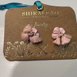 Shiraleah Chicago Blush Pink Flower Tassel Earrings Jewelry Cute Trendy‎